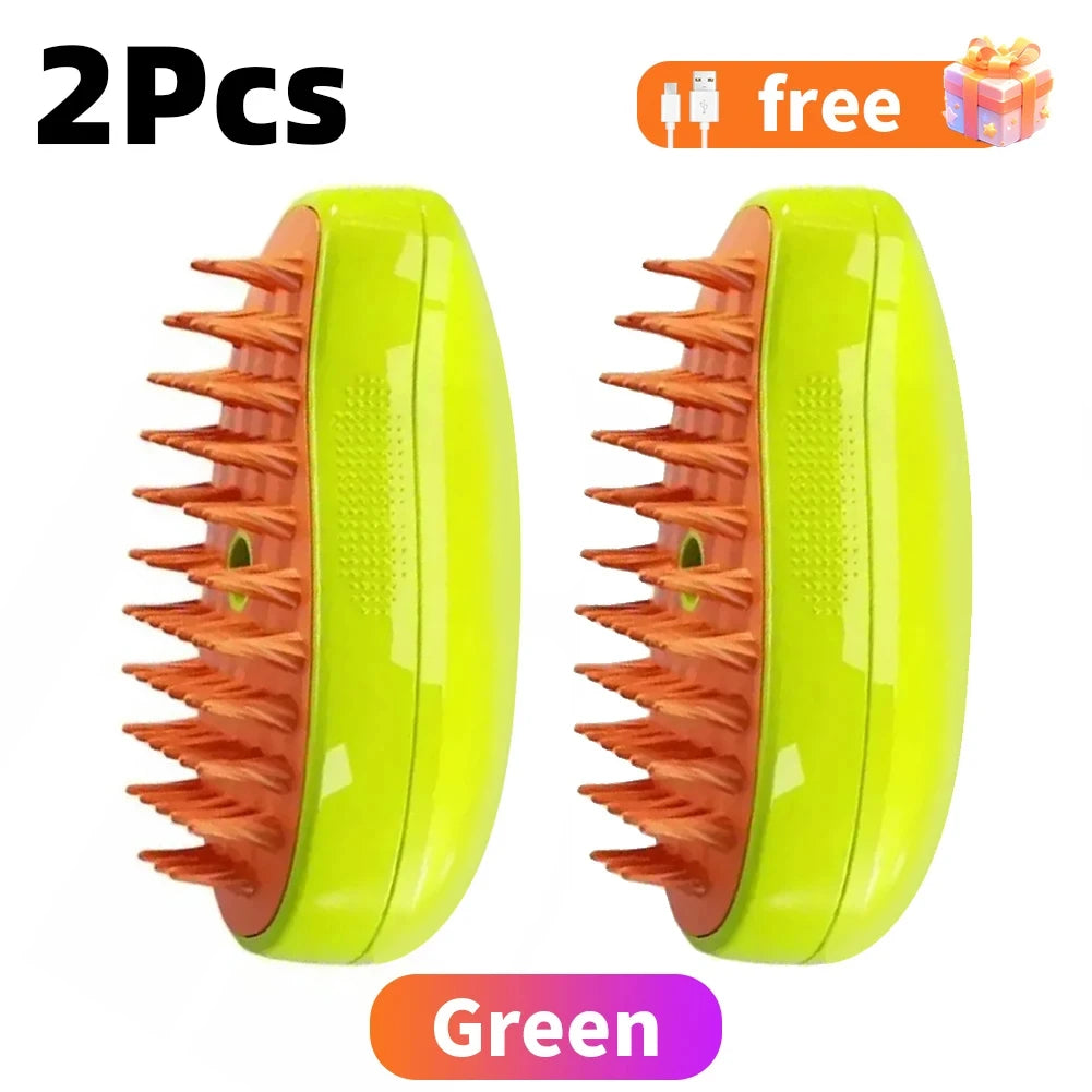 Cepillo De Vapor 3 En 1 Para Gatos – Desenreda, Masajea Y Limpia